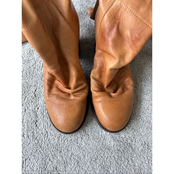 Free People Elyse Tall Boot Slouch Taupe Leather, $275 Sz 36 5.5/6 - Picture 6 of 10